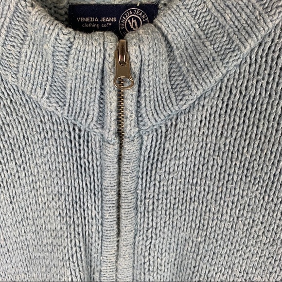 Venezia Jeans light Blue Full Zip Sweater Sz 26/28 - Picture 5 of 9